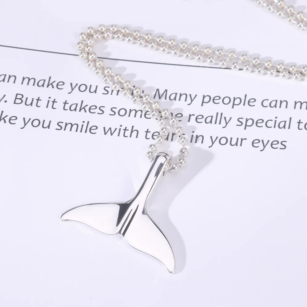 Fashion personality sterling silver S925 whale tail women necklace TN099