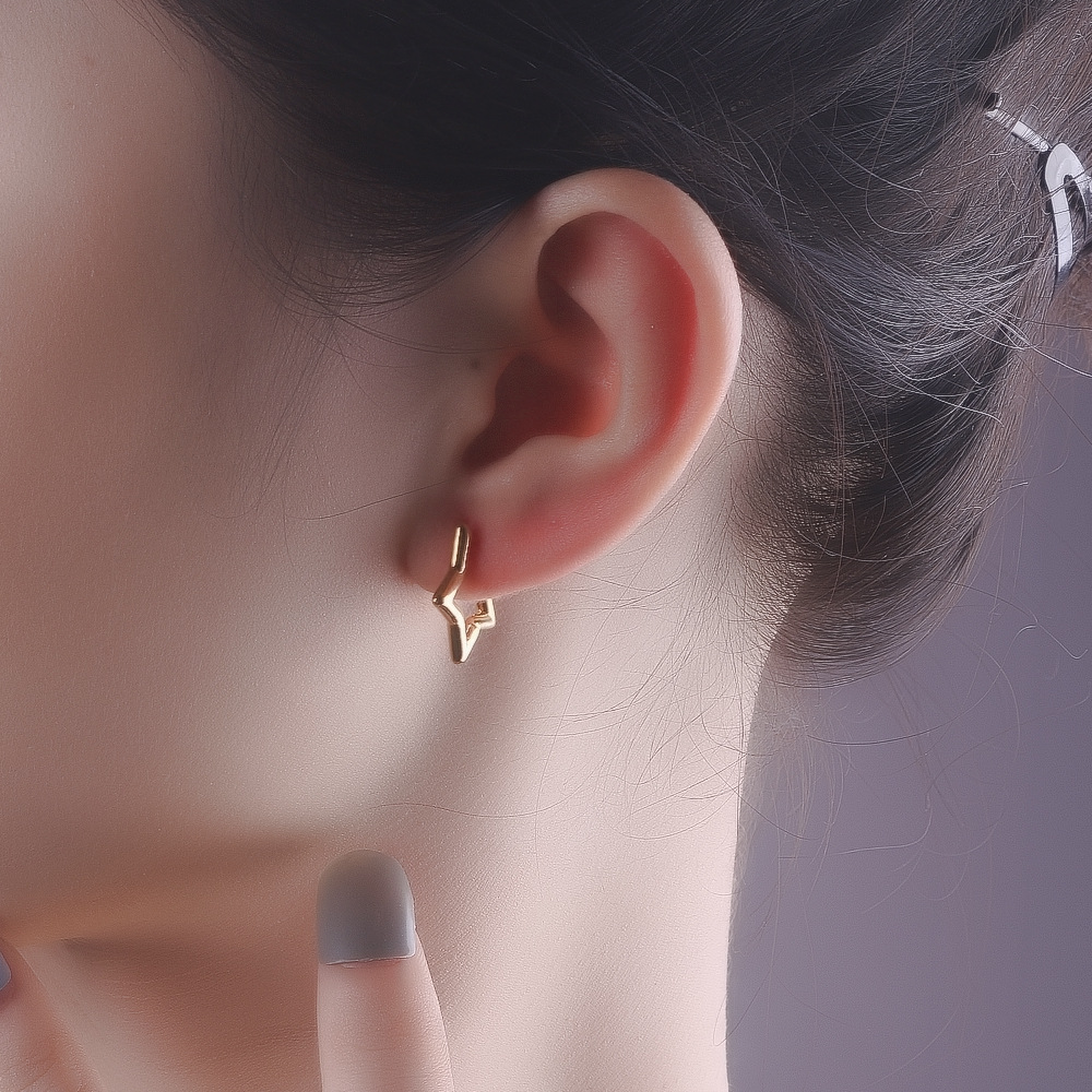 KE014 Korean style lovely personality sterling silver S925 star earrings